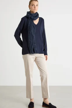 Maglia con scollatura a V - Blu