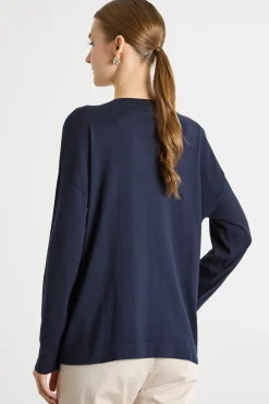 Maglia con scollatura a V - Blu