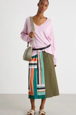 Maglia con scollatura a V - Rosa