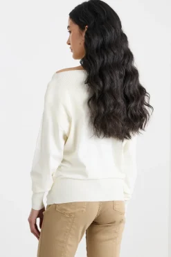 Maglia con scollo a barchetta - Bianco