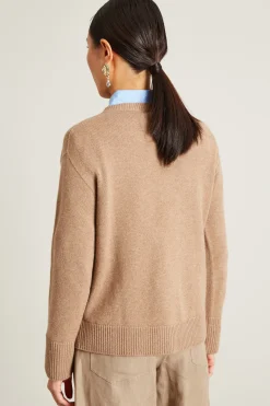 Maglia con scollo a V - Beige