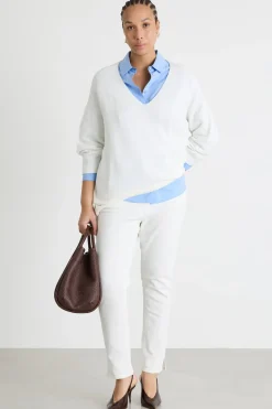 Maglia con scollo a V - Bianco