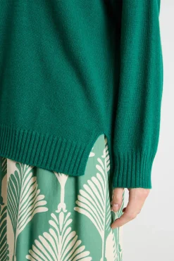 Maglia con scollo a V - Verde