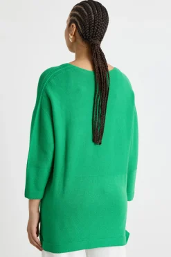 Maglia con scollo a V - Verde