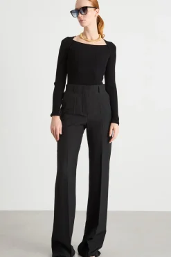 Maglia con scollo squadrato - Nero