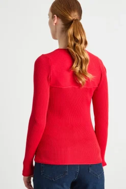 Maglia con scollo squadrato - Rosso