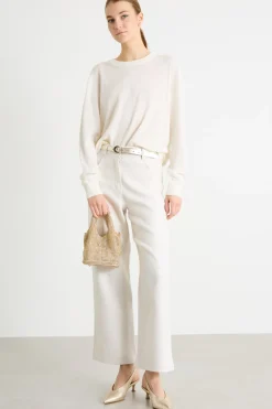 Maglia con scollo tondo - Bianco