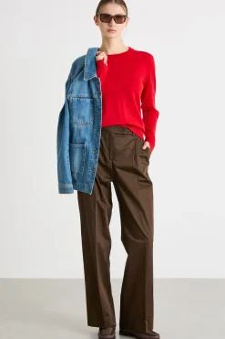 Maglia con scollo tondo - Rosso