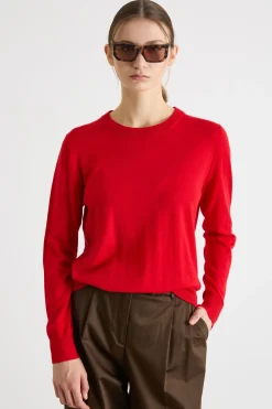 Maglia con scollo tondo - Rosso