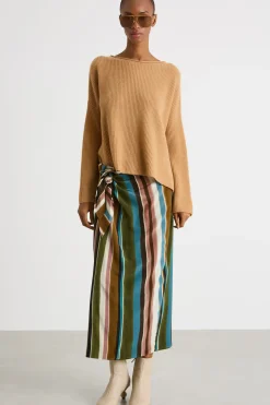 Maglia con spacchetti - Cammello