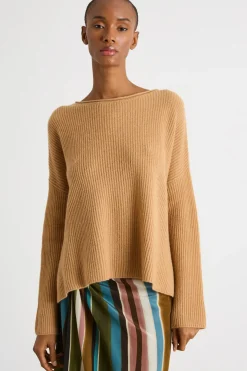Maglia con spacchetti - Cammello