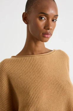 Maglia con spacchetti - Cammello