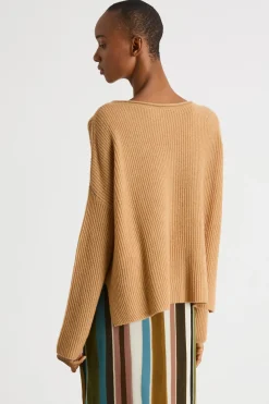 Maglia con spacchetti - Cammello