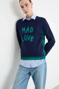Maglia con stampa - Blu Verde
