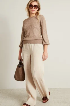 Maglia con strass - Beige