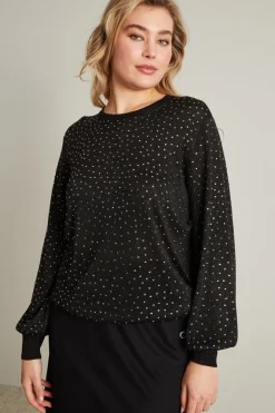 Maglia con strass - Nero