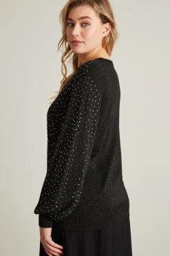 Maglia con strass - Nero