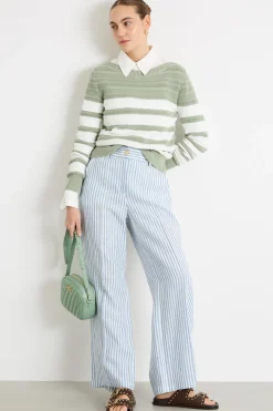 Maglia con strass - Verde Bianco