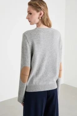 Maglia con toppe ai gomiti - Grigio