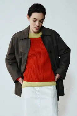 Maglia con zip apribili sulle maniche - Rosso