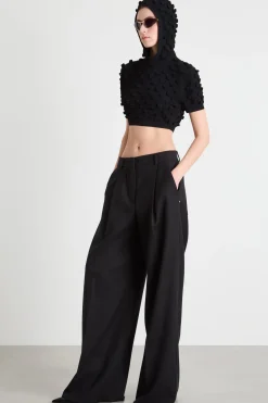Maglia crop aderente - Nero