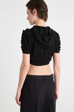 Maglia crop aderente - Nero