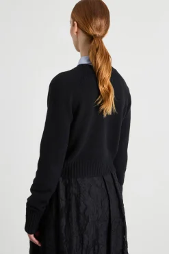 Maglia crop aderente - Nero