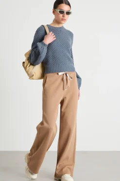Maglia crop con maniche voluminose - Grigio