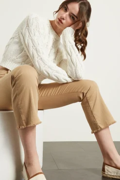 Maglia cropped a trecce - Bianco
