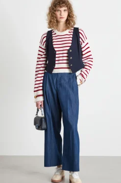 Maglia crop - Rosso Bianco