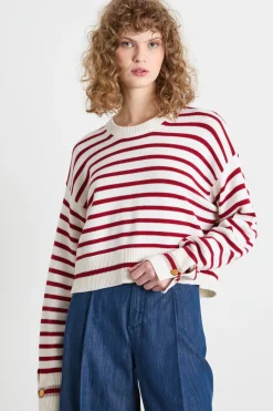 Maglia crop - Rosso Bianco