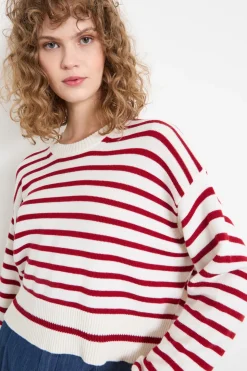Maglia crop - Rosso Bianco