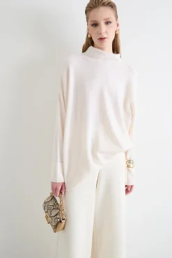 Maglia dolcevita ampia - Bianco