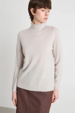 Maglia dolcevita in filato morbido - Grigio