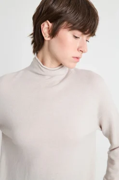 Maglia dolcevita in filato morbido - Grigio