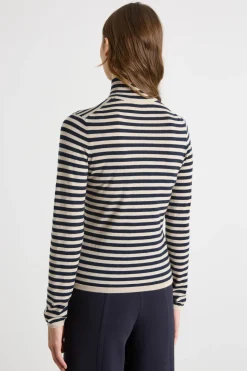 Maglia dolcevita leggera - Beige Nero