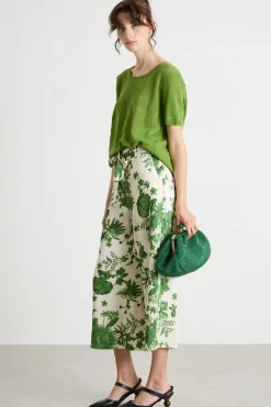Maglia dritta a punto rasato - Verde
