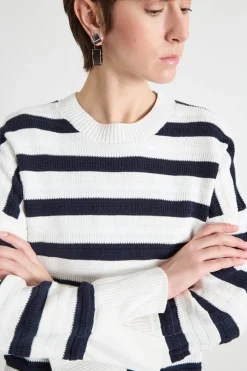 Maglia girocollo - Bianco Blu