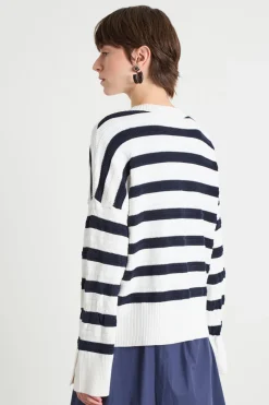 Maglia girocollo - Bianco Blu