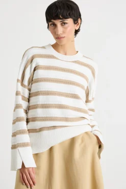 Maglia girocollo - Cammello Bianco