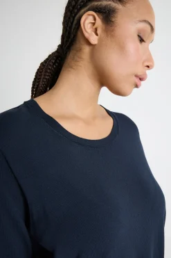 Maglia girocollo con maniche corte - Blu