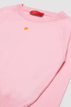 Maglia girocollo con ricamo BAMBINI - Rosa