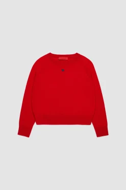 Maglia girocollo con ricamo BAMBINI - Rosso