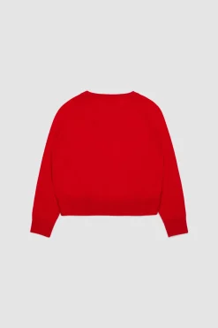 Maglia girocollo con ricamo BAMBINI - Rosso