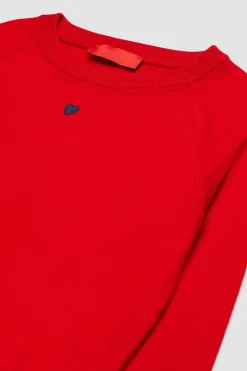 Maglia girocollo con ricamo BAMBINI - Rosso