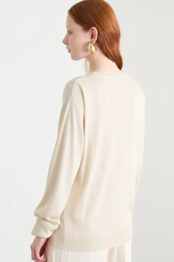 Maglia girocollo dritta - Avorio