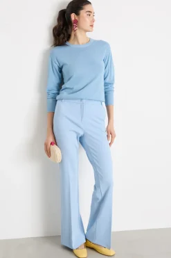 Maglia girocollo dritta - Azzurro