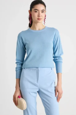 Maglia girocollo dritta - Azzurro