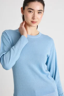 Maglia girocollo dritta - Azzurro