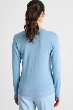 Maglia girocollo dritta - Azzurro